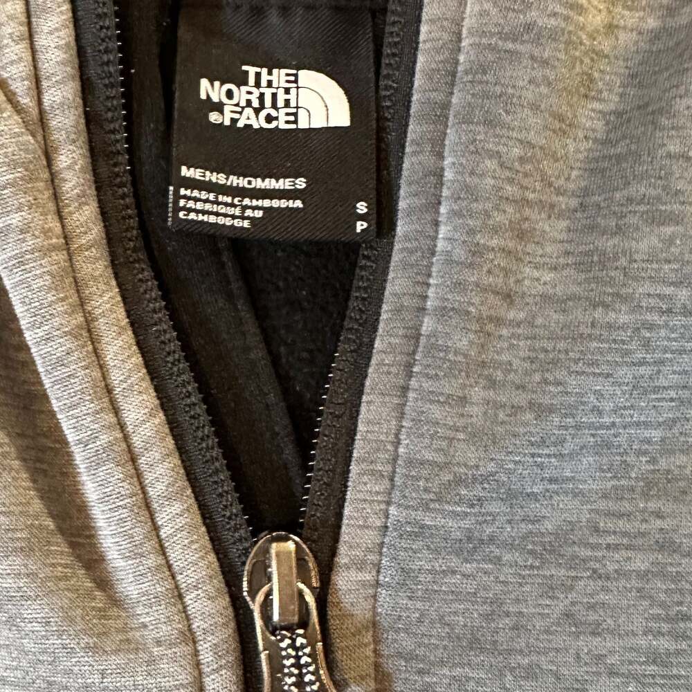 The North Face Mens Small Mountain Athletics 1/4 Zip Hoodie Grey/Black - Picture 5 of 14